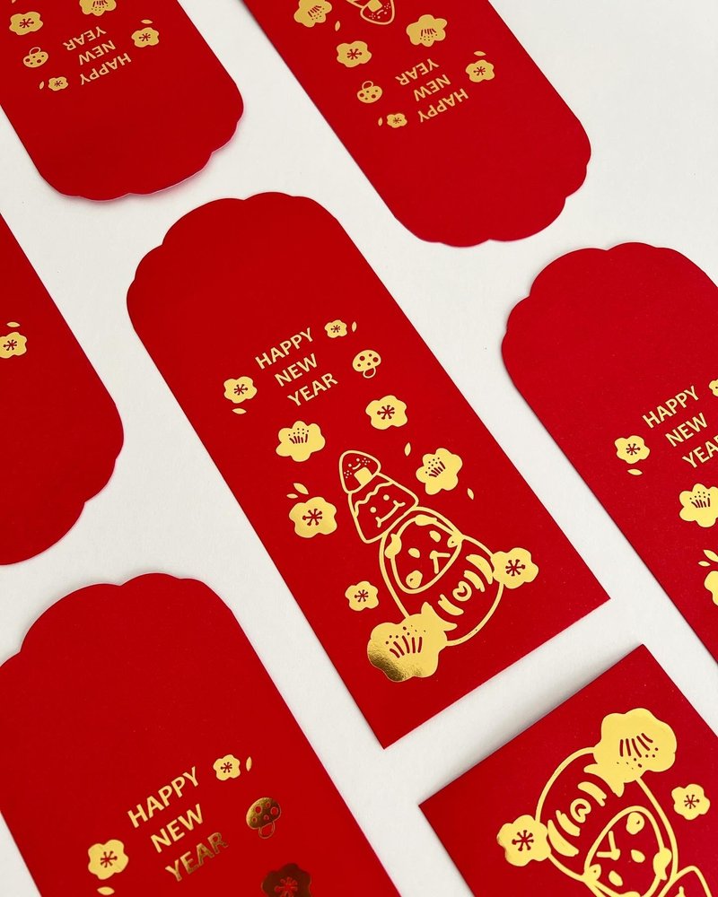 转运来-小福狗迎新春烫金红包袋-6入 - 红包/春联 - 纸 红色