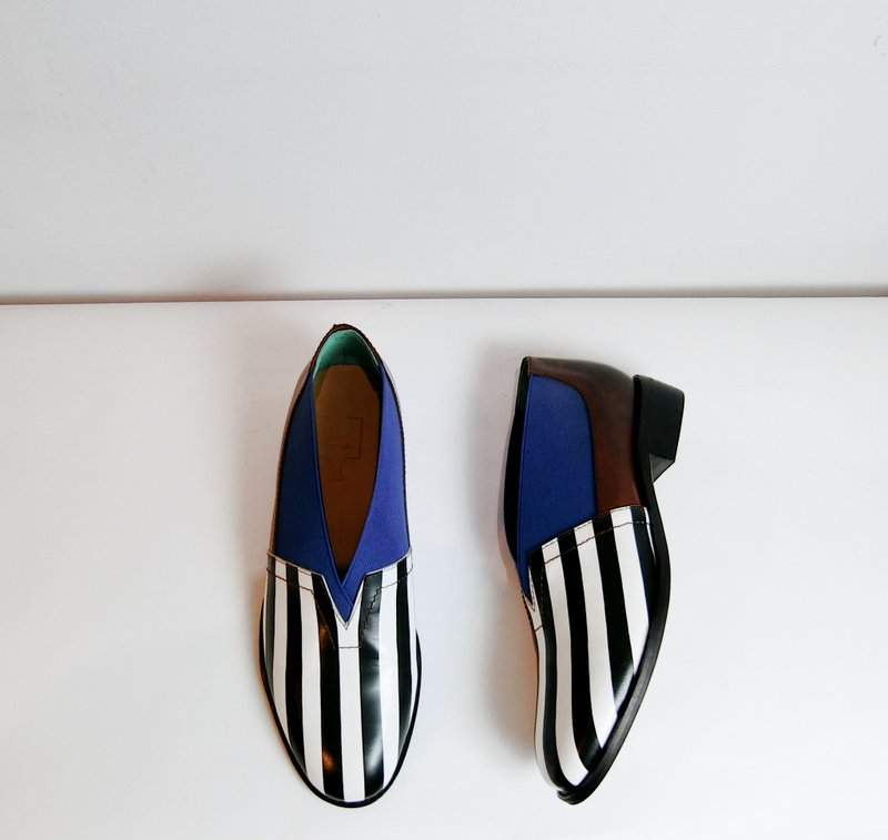 画儿#8023|| 小羊皮v领一脚穿 不羁的水手 酒红|| - 女款牛津鞋/乐福鞋 - 真皮 红色