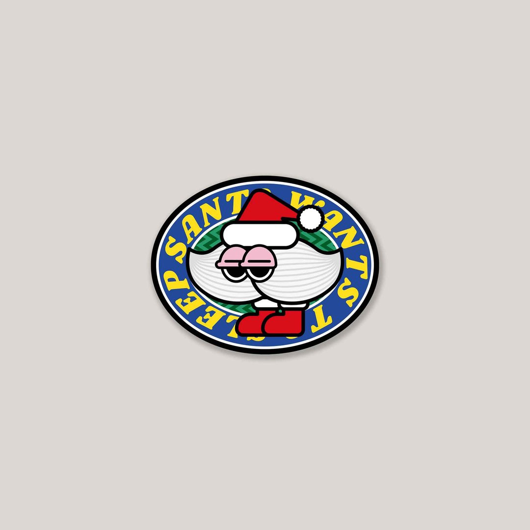 Santa爱困-圣诞贴贴1入 - 贴纸 - 纸 多色