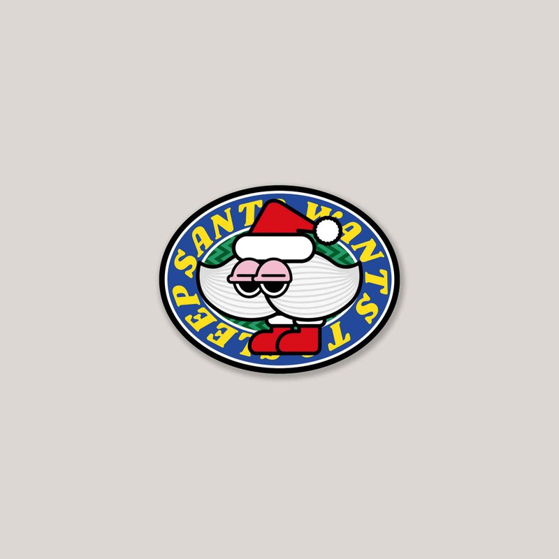 Santa爱困-圣诞贴贴1入 - 贴纸 - 纸 多色