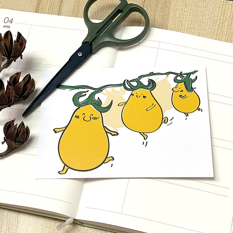 加1加1 明信片 - 卡片/明信片 - 纸 橘色