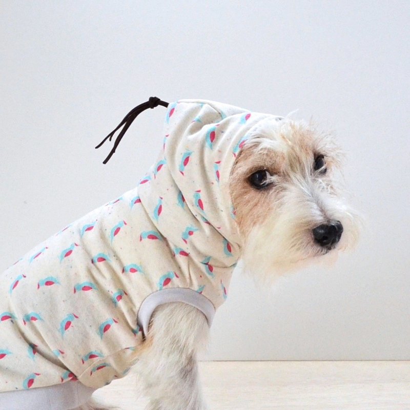 Dog Clothes BOHO chic "Parrot"  L - 衣/帽 - 棉．麻 白色