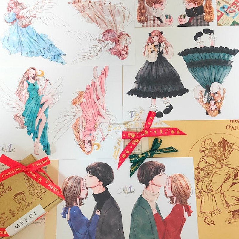 贴纸 ｜ 装饰贴纸 ｜ 套组 ｜ 时尚 ｜ 女孩 ｜ 套组 ｜ 拼贴素材 ｜ 拼贴 ｜ 人物 ｜ 纸小物 ｜ 七色の海 ｜ 拼贴贴纸 - 贴纸 - 纸 