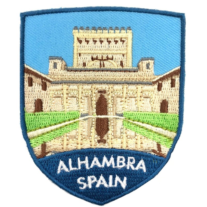 西班牙 阿尔罕布拉宫 SPAIN 旅游徽章 胸章 立体绣贴 装饰贴 绣片 - 徽章/别针 - 绣线 多色