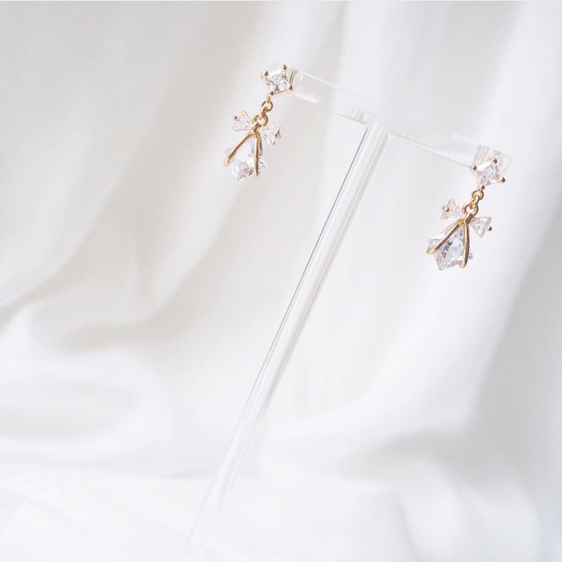 新娘耳环 新娘耳夹 生日礼物 优雅 耳环 耳夹 定制化 定制 - 耳环/耳夹 - 其他金属 白色