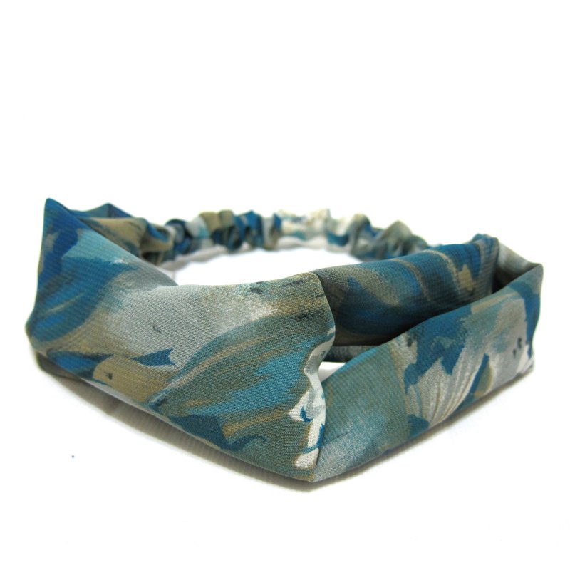 云婳 好烦小姐 松紧带 发带 - 发饰 - 丝．绢 蓝色