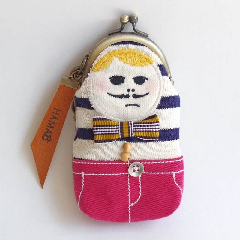 HAMAO of Coin case (HAMAGUCHI) "navy border × chino" - 其他 - 纸 红色