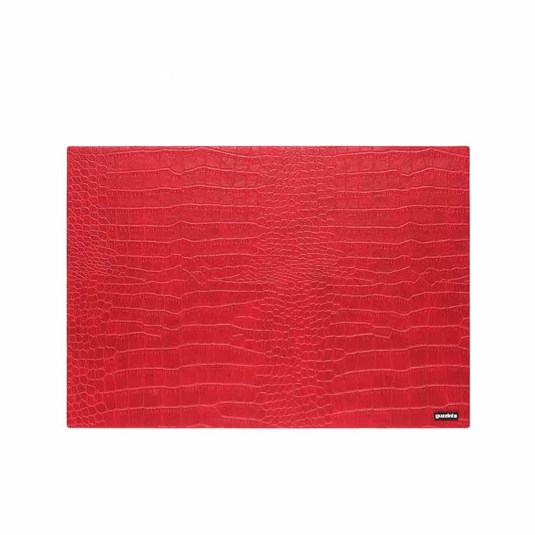 仿鳄鱼皮纹餐垫-43×30CM-红 - 餐垫/桌巾 - 塑料 红色