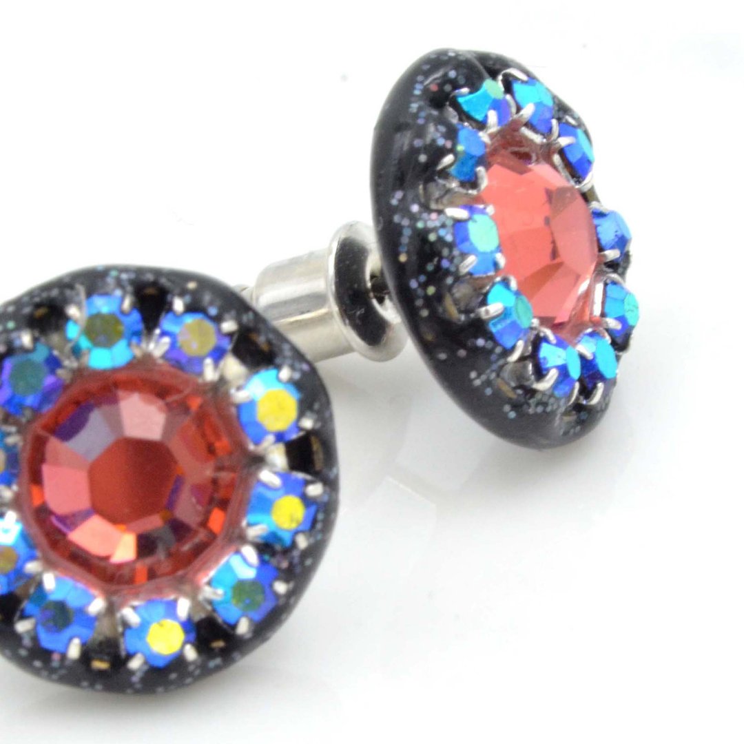 水晶石围闪钻链子小耳钉 施华洛水晶 Swarovski Crystal 全手工制 - 耳环/耳夹 - 其他材质 多色