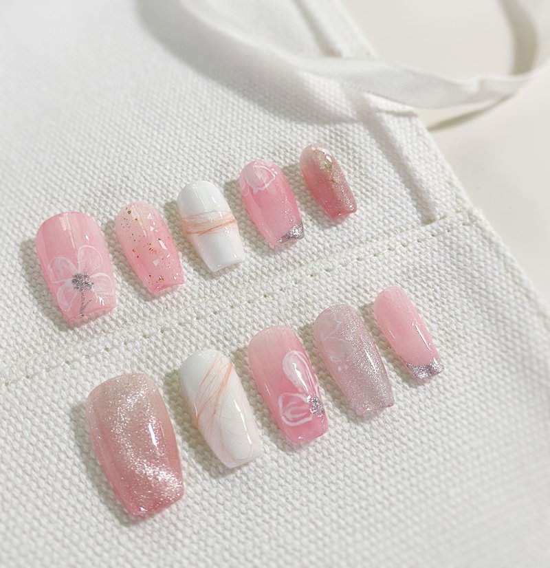 春分桃花红 绣线穿戴甲 - 其他 - 其他材质 粉红色