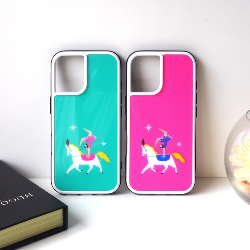 【强化玻璃 iPhone 保护壳】马术马戏团 - 手机壳/手机套 - 塑料 粉红色