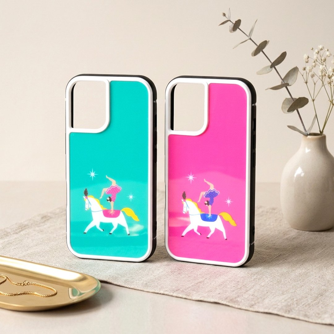 【强化玻璃 iPhone 保护壳】马术马戏团 - 手机壳/手机套 - 塑料 粉红色