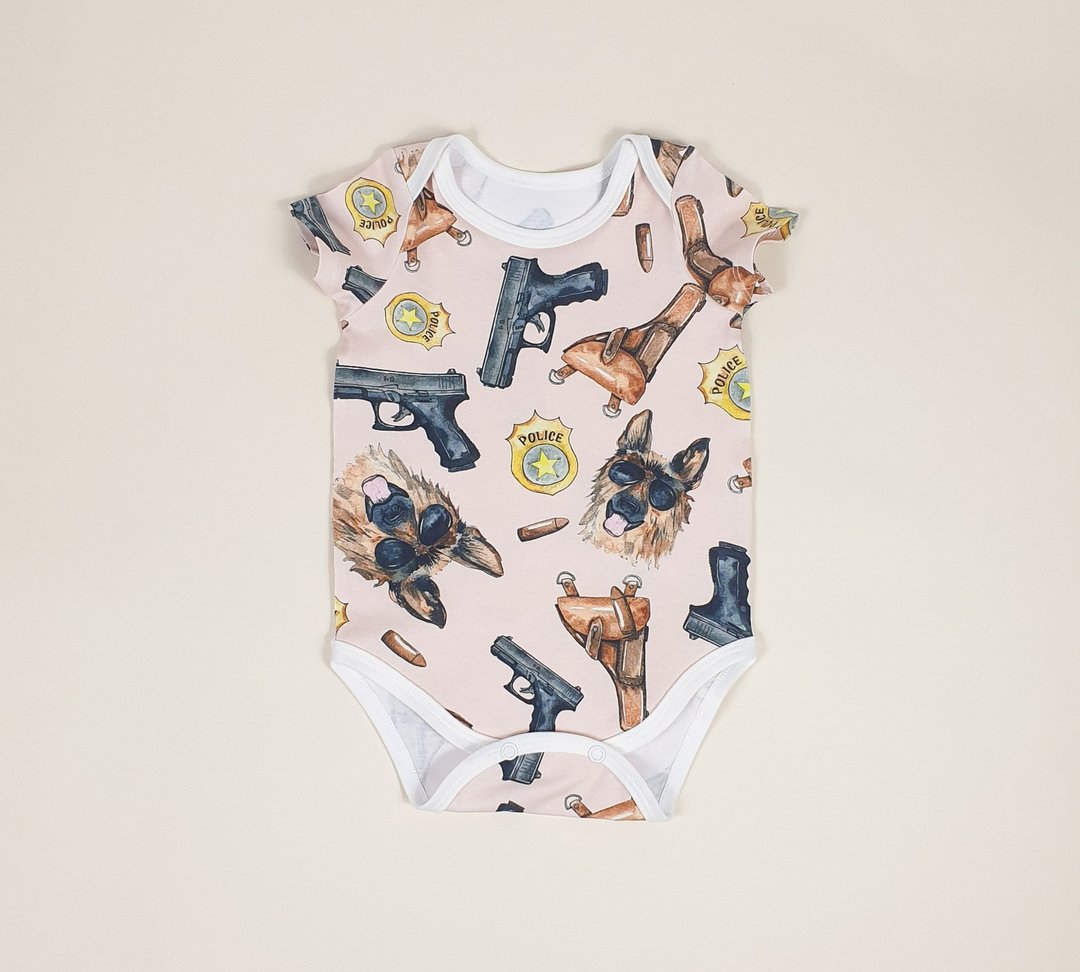 Policeman baby bodysuit, baby boy bodysuit, baby girl bodysuit, baby onesie - 包屁衣/连体衣 - 棉 多色