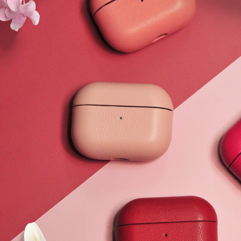 AirPods 4/3/Pro/Pro2 皮革 耳机套 Sukura 樱花色 可定制化 刻字 - 耳机 - 真皮 粉红色