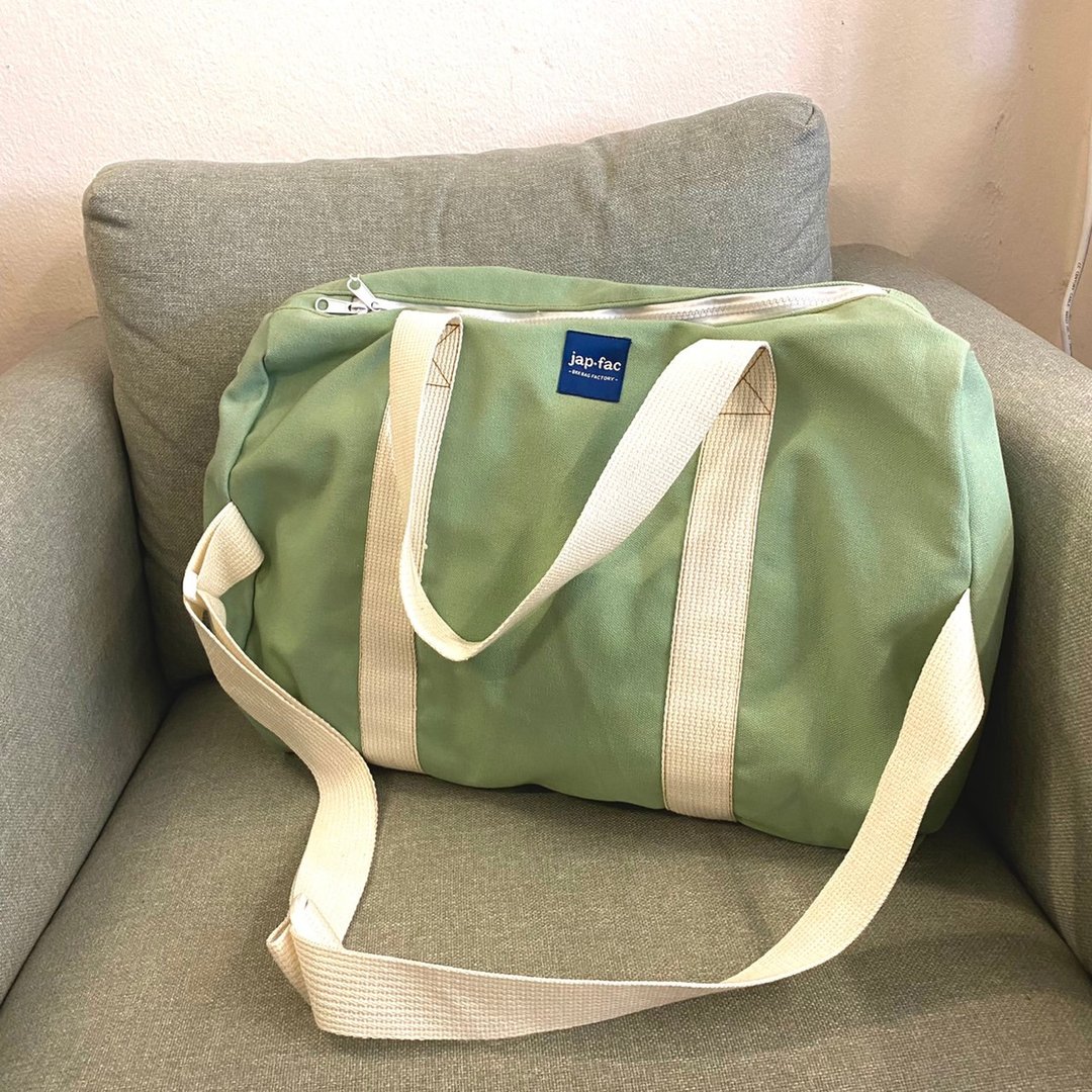 薄荷绿旅行袋 - 侧背包/斜挎包 - 棉 绿色