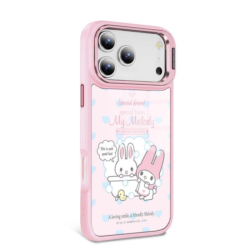 三丽鸥iPhone 全系列军规防摔合金框隐形立架手机壳-沐浴美乐蒂 - 手机壳/手机套 - 其他材质 多色