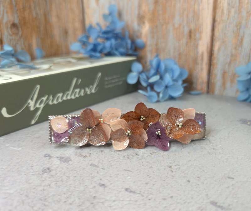 怀旧好时光系列永生花8cm长压夹 - 发饰 - 植物．花 咖啡色