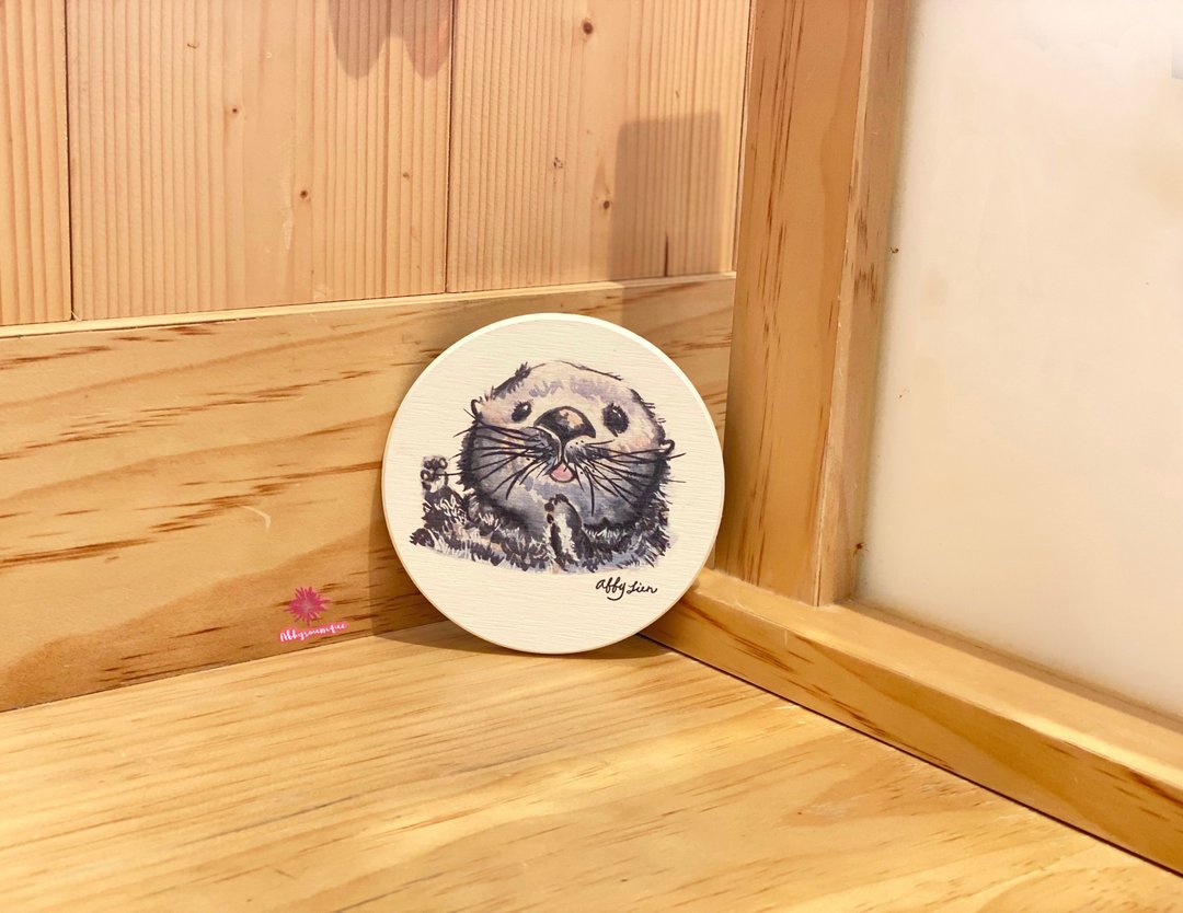 【礼物首选】水獭 Fannie 硅藻土吸水杯垫 - 杯垫 - 其他材质 