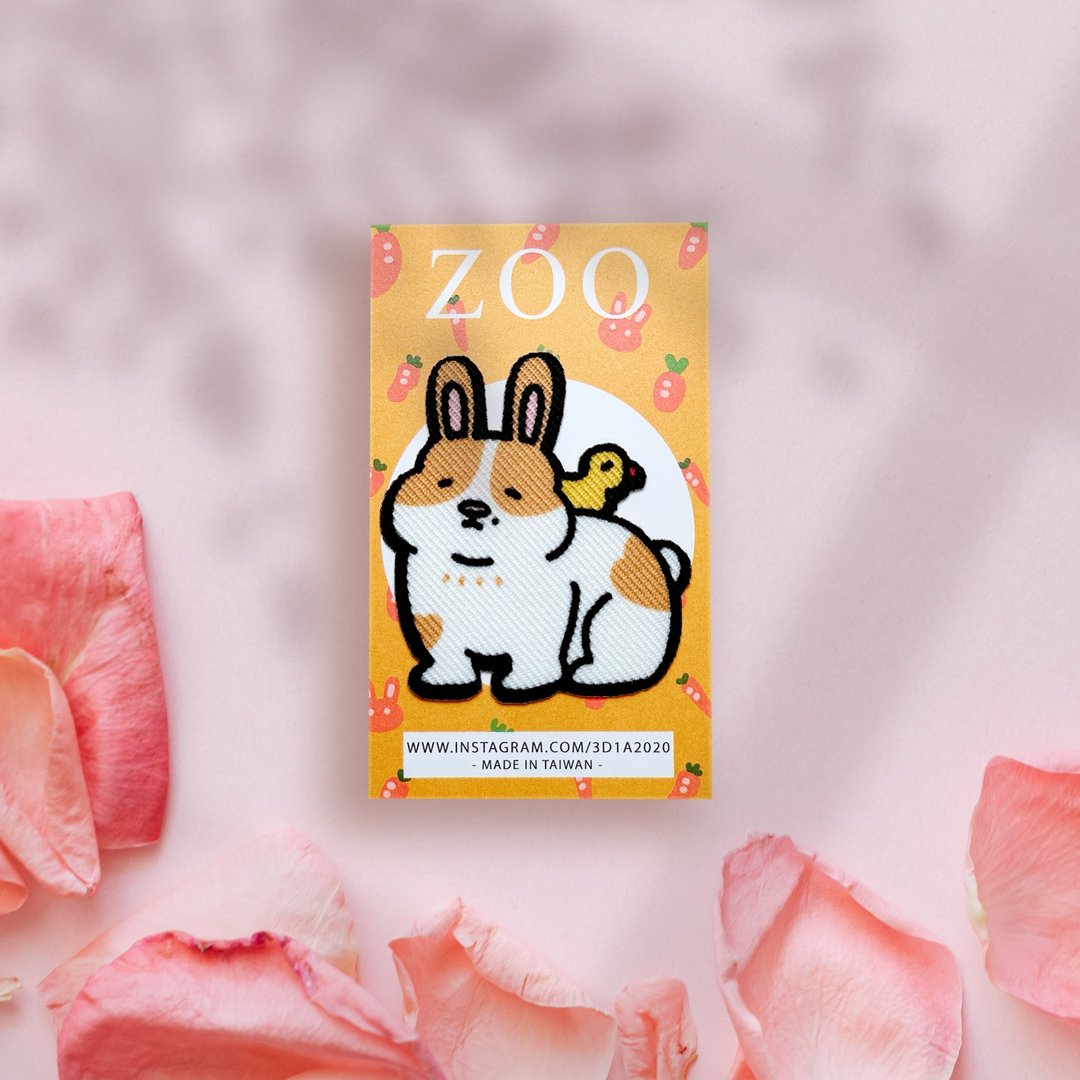 【烫片贴】ZOO 动物园-兔子系列 - 熨烫贴/徽章/补丁 共6款 - 贴纸 - 聚酯纤维 橘色