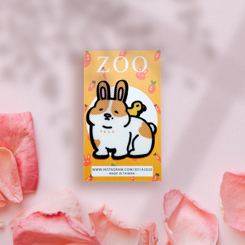 【烫片贴】ZOO 动物园-兔子系列 - 熨烫贴/徽章/补丁 共6款 - 贴纸 - 聚酯纤维 橘色