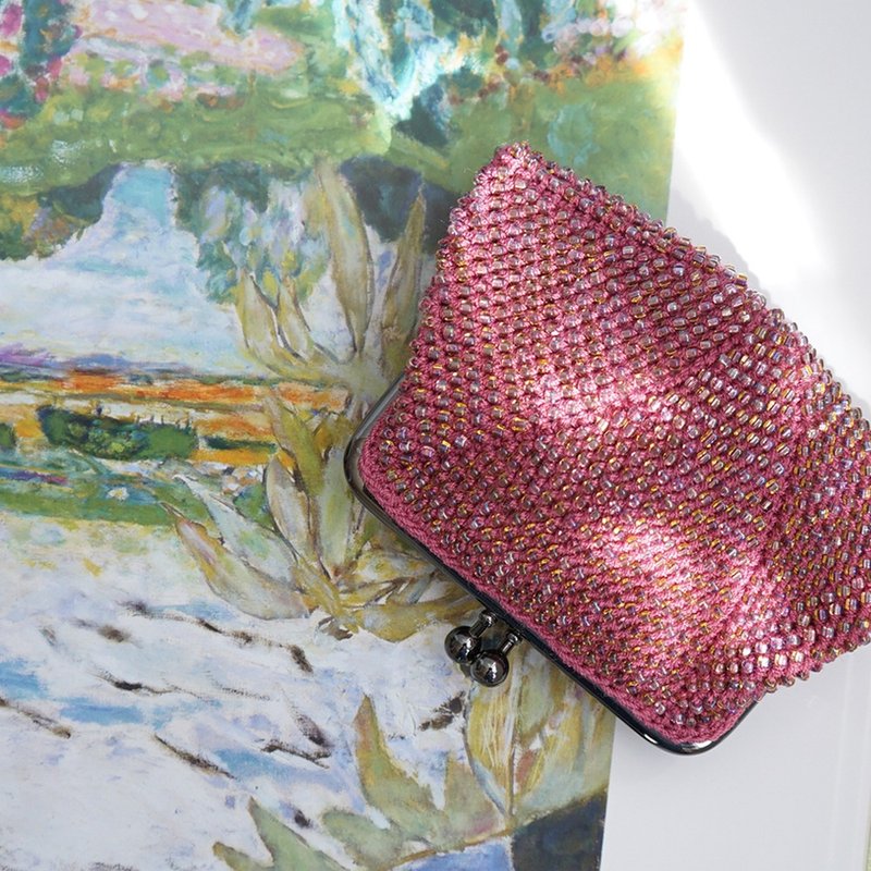 Ba-ba 手作 小圆珠钩针方形零钱包 No.1978 - 化妆包/杂物包 - 其他材质 紫色