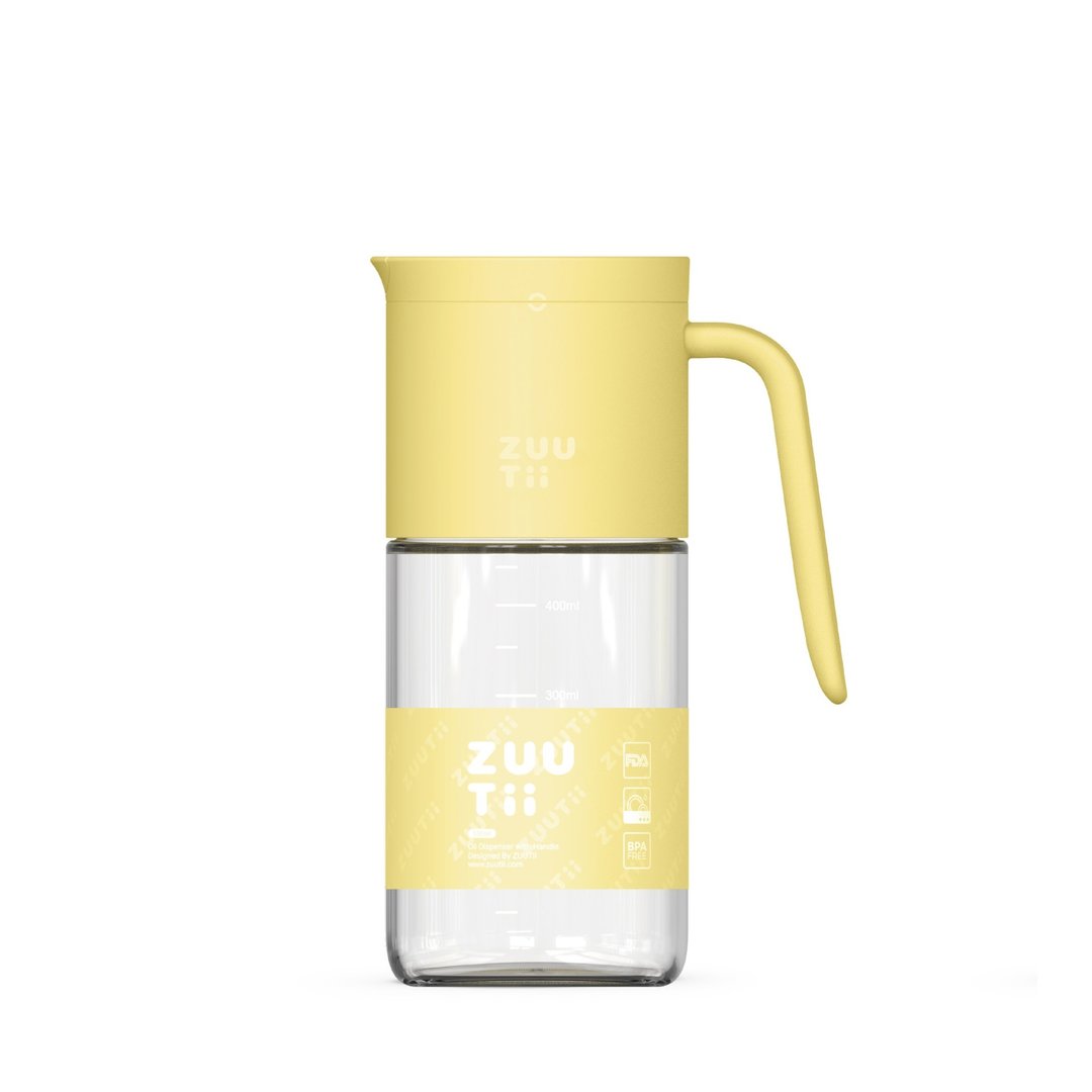 Zuutii 附手柄自动开合盖玻璃油壶 - 淡黄色 (550ml) - 厨房用具 - 玻璃 黄色