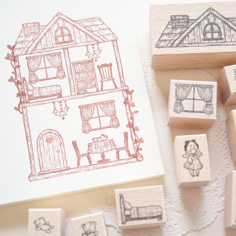 印章 - 玩偶小屋系列 - 印章/印台 - 橡胶 咖啡色