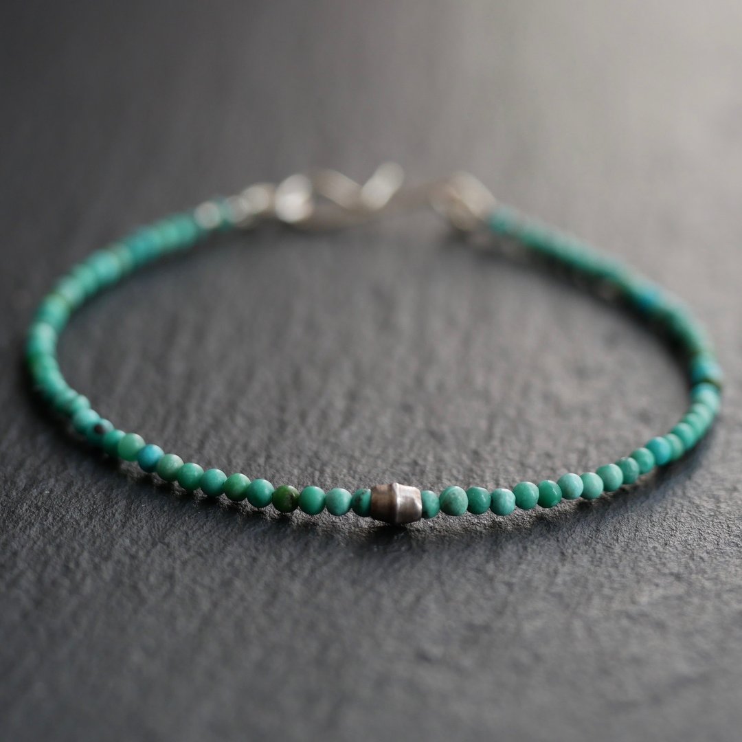 Turquoise &amp; Karen silver bracelet - 手链/手环 - 宝石 绿色