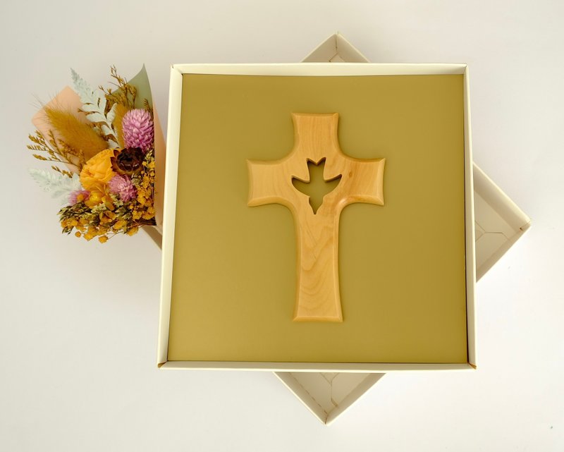 以色列进口橄榄木系列 圣灵和平鸽十字架 161734 - 摆饰 - 木头 咖啡色