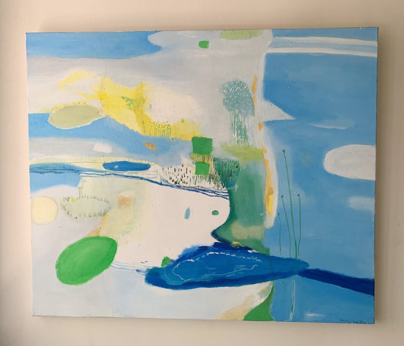 油画作品--蓝天 - 海报/装饰画/版画 - 棉 
