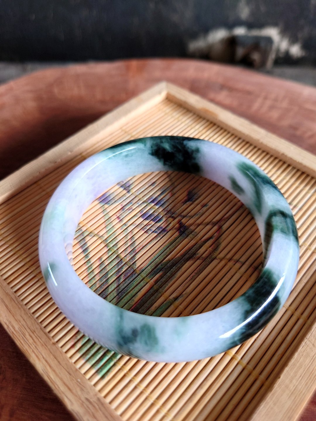 原Miss feng-天然淡紫飘花翡翠手镯 - 手链/手环 - 玉石 