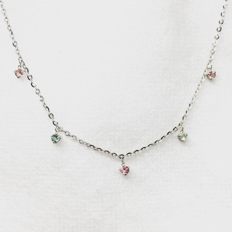 满天星天然宝石三爪项链/定制化设计订制 - 项链 - 半宝石 多色