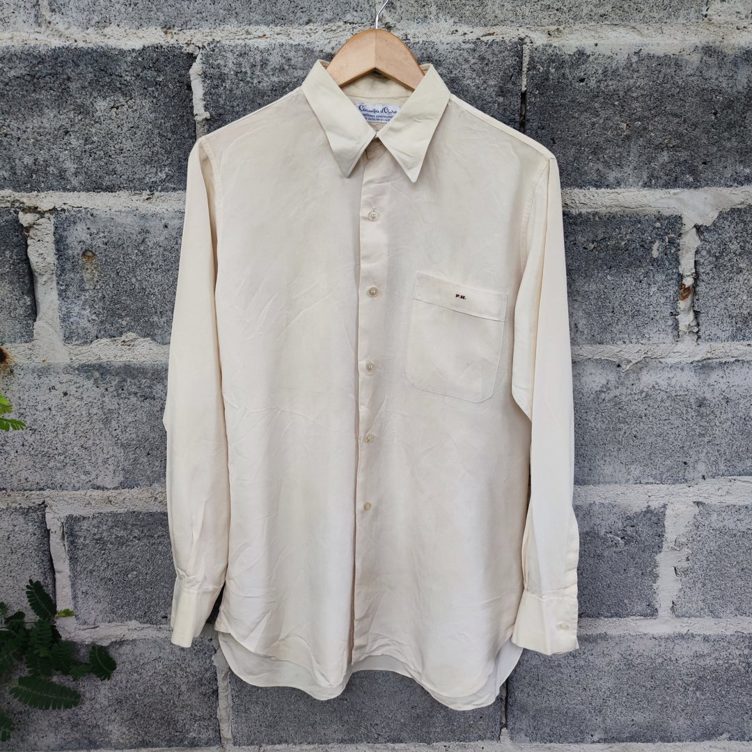 复古衬衫 Camisa d'Ouro Rayon Button Up Shirt - 男装衬衫 - 棉．麻 卡其色