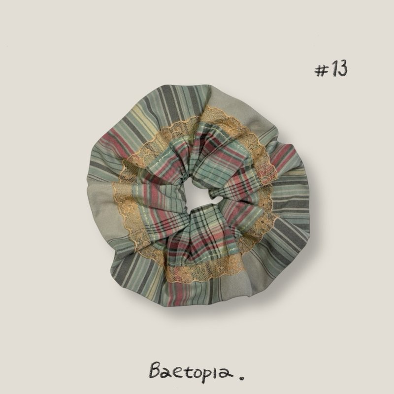 Baetopia | 浮花空气感系列 • 芳草柠檬蕾丝手作发圈 - 发饰 - 棉．麻 绿色