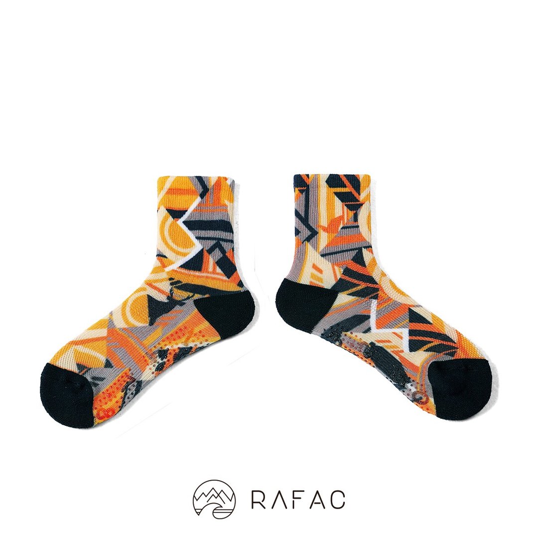 快速出货# RAFAC时髦运动中筒童袜_几何 - 袜子 - 环保材料 橘色