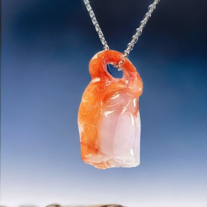 紫罗兰飘红翡双彩翡翠莲藕项链 | 天然缅甸玉翡翠A货 | 送礼 - 项链 - 玉石 多色