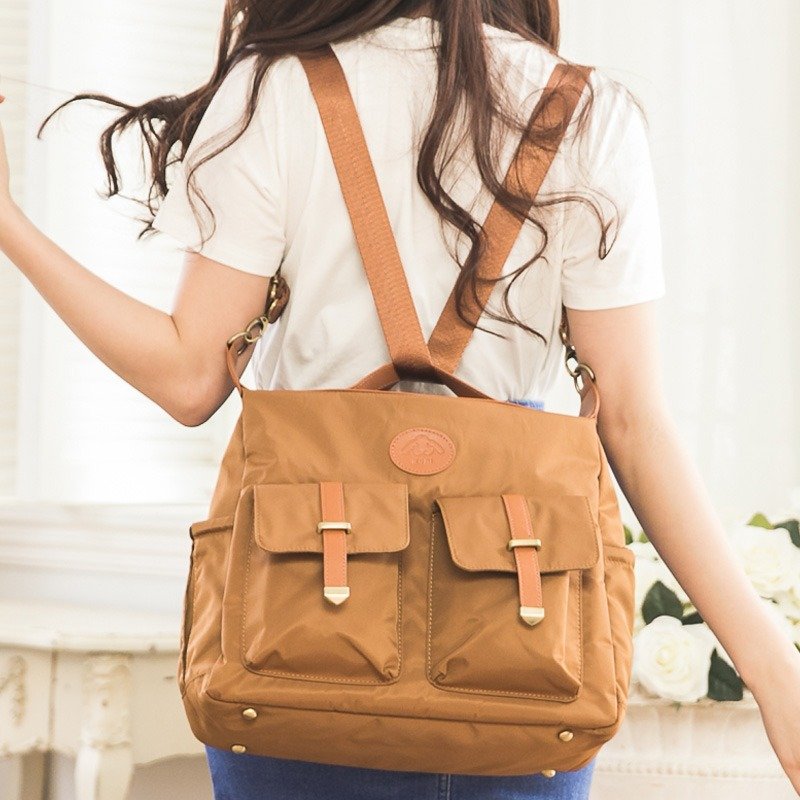 【亲亲包】- 复古啡 /妈妈包/斜背包/侧背包/后背包/母亲节首选 - 妈妈包 - 防水材质 咖啡色