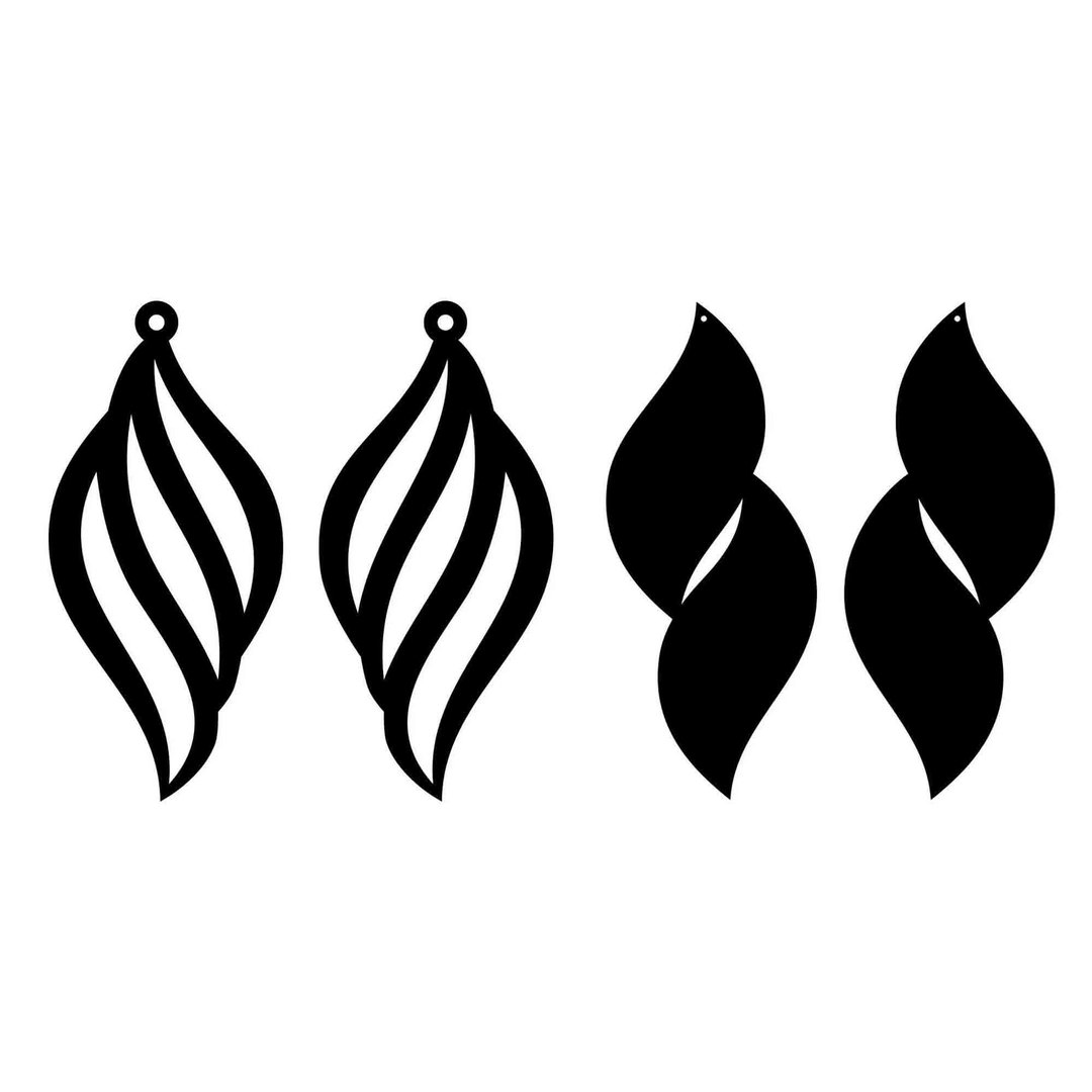 Curly earrings svg, curl earrings template, curly earrings pdf, Cricut, SVG, EPS - 图文模板设计 - 其他材质 