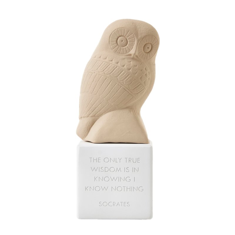 古希腊 猫头鹰摆饰 Wise Owl (赭) - 手工陶制雕像 - 摆饰 - 陶 卡其色