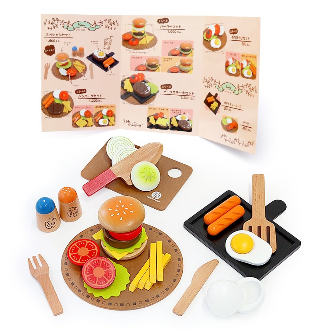 【WOODY PUDDY】西餐洋食屋 - 日本木质家家酒玩具 - 玩具/玩偶 - 木头 咖啡色