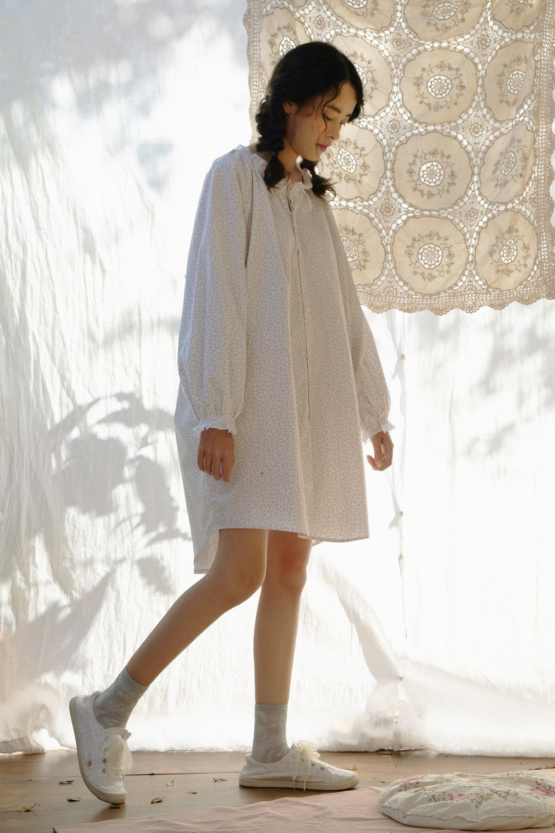 Juliette Dress - Misteltoe - 洋装/连衣裙 - 棉 白色