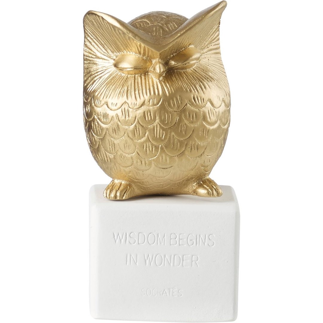 古希腊 可爱猫头鹰摆饰 Owl S (小 - 金色) - 手工陶制雕像 - 摆饰 - 陶 金色