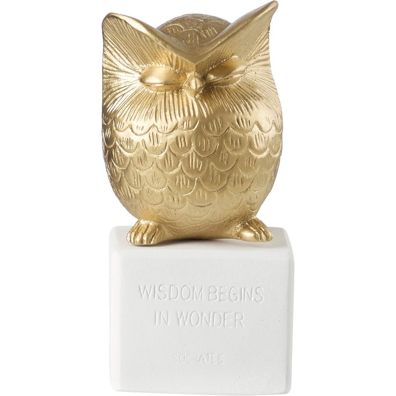 古希腊 可爱猫头鹰摆饰 Owl S (小 - 金色) - 手工陶制雕像 - 摆饰 - 陶 金色