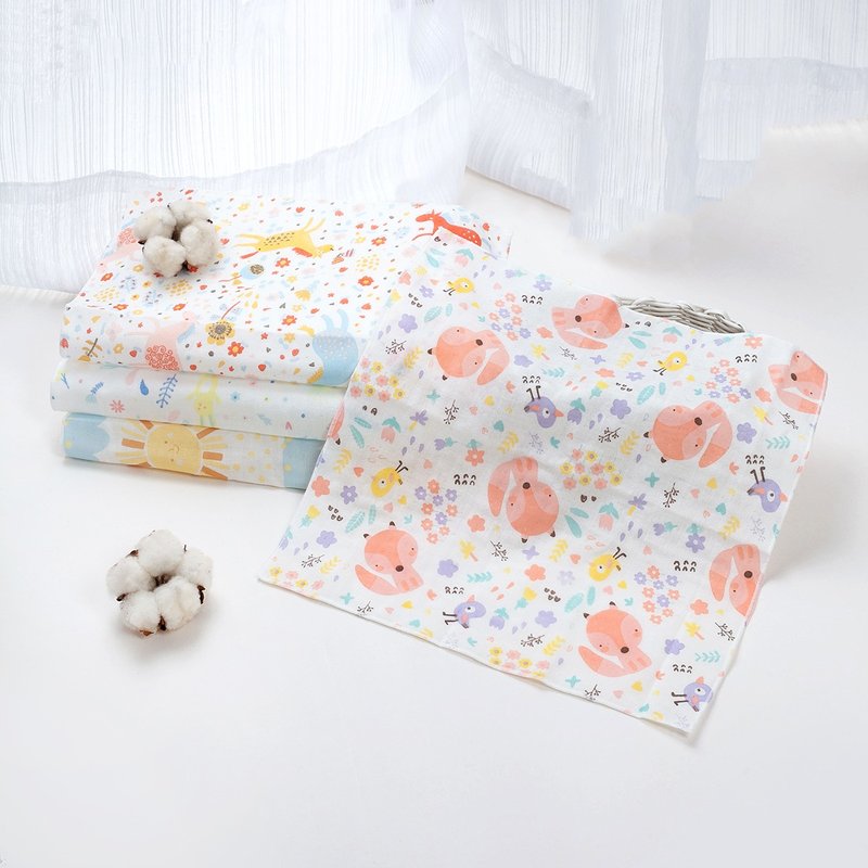 缤纷派对包(12条入)-100%纯棉亲肤纱布巾l手帕l方巾。通过SGS检验 - 手帕/方巾 - 棉．麻 多色