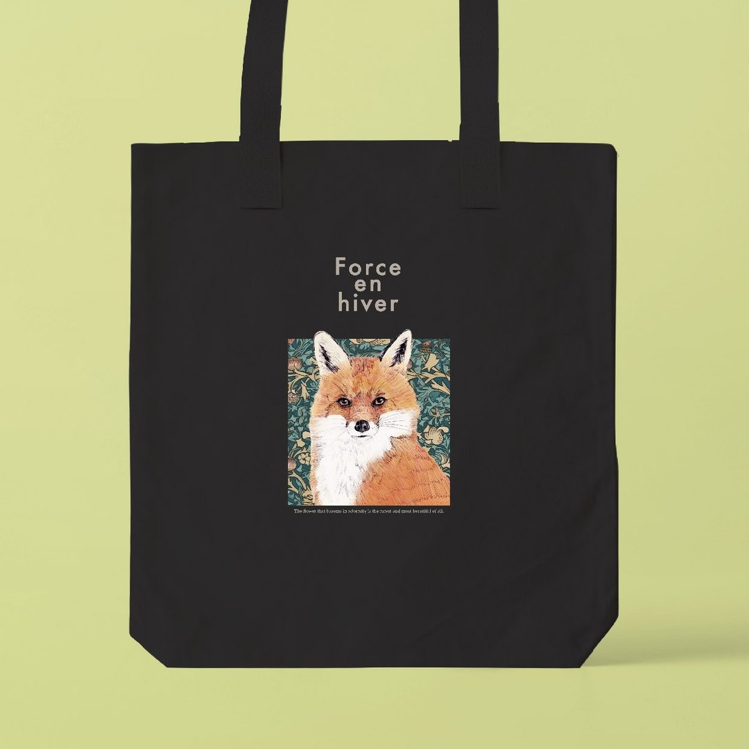 FOX / 可容纳 A3 尺寸的托特包 - 手提包/手提袋 - 棉 白色