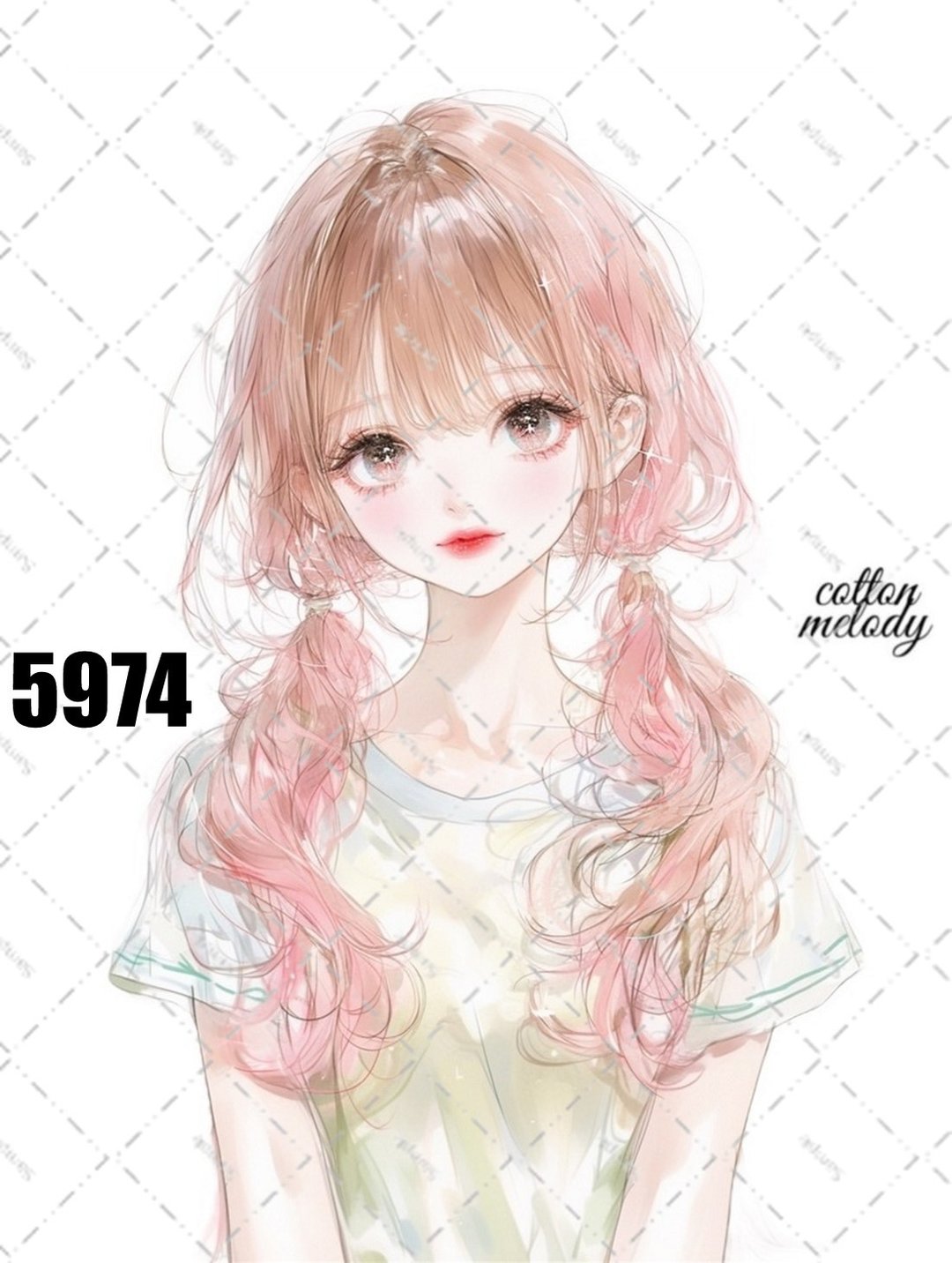 original sticker no.5974 人物贴纸 原创贴纸 人像贴纸 女孩贴纸 原创人物贴纸 - 贴纸 - 纸 