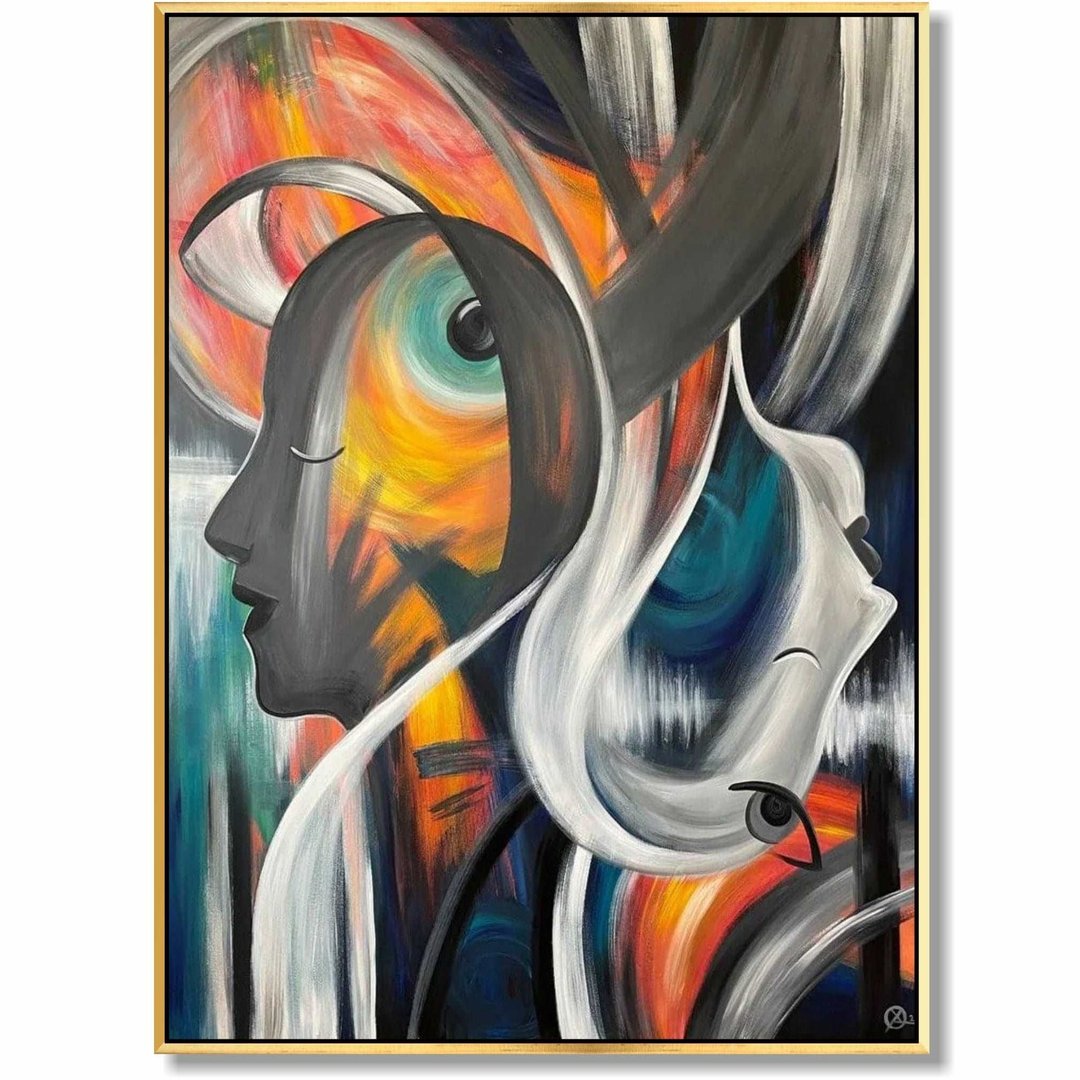 大型具象抽像人物脸画，定制尺寸，适合客厅 - 墙贴/壁贴 - 压克力 多色