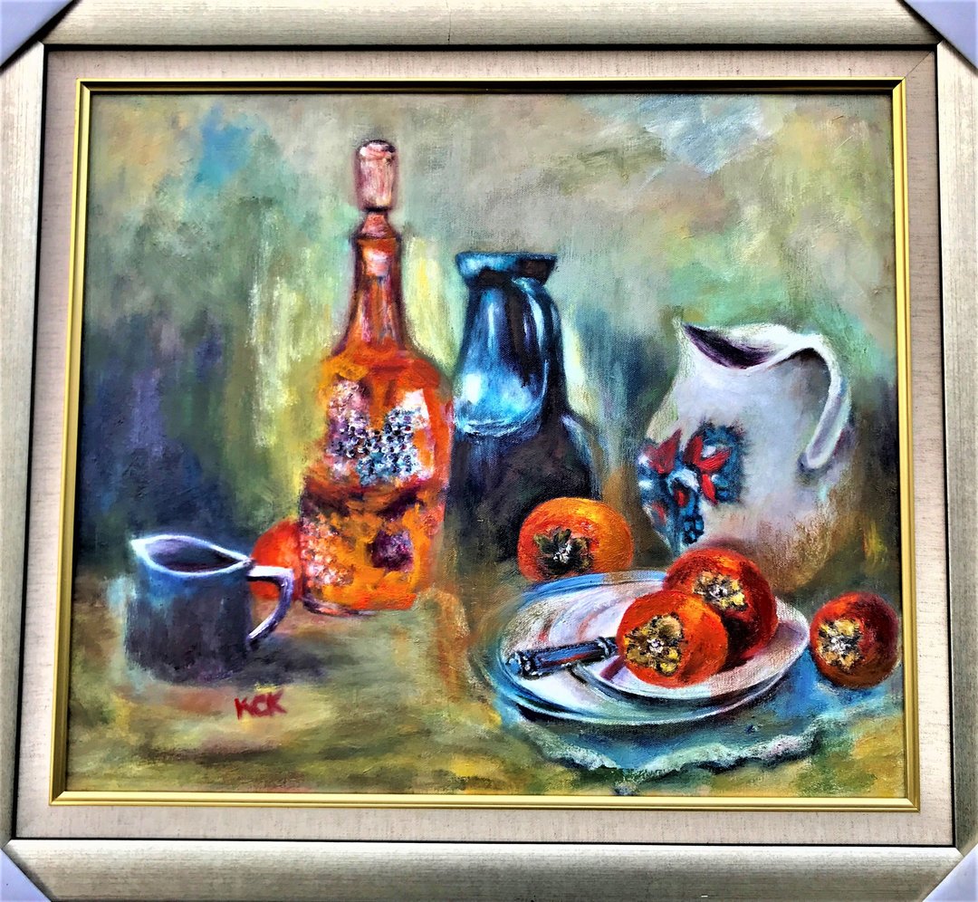 手工油画 四柿如意 包邮  挂画壁画 装饰画 疗愈画 背景墙画 欧 - 海报/装饰画/版画 - 棉 多色