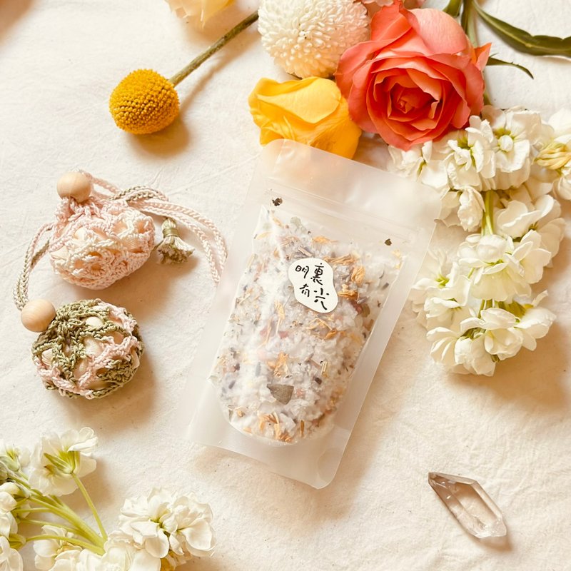 【春光组合】春季限定款薰香盐&温 × 手织香囊袋 | 1+1双入组合 - 香薰/精油/线香 - 精油 绿色