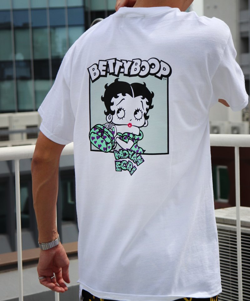 moyan × Betty Boop 联名 T 恤 - 女装 T 恤 - 棉．麻 白色